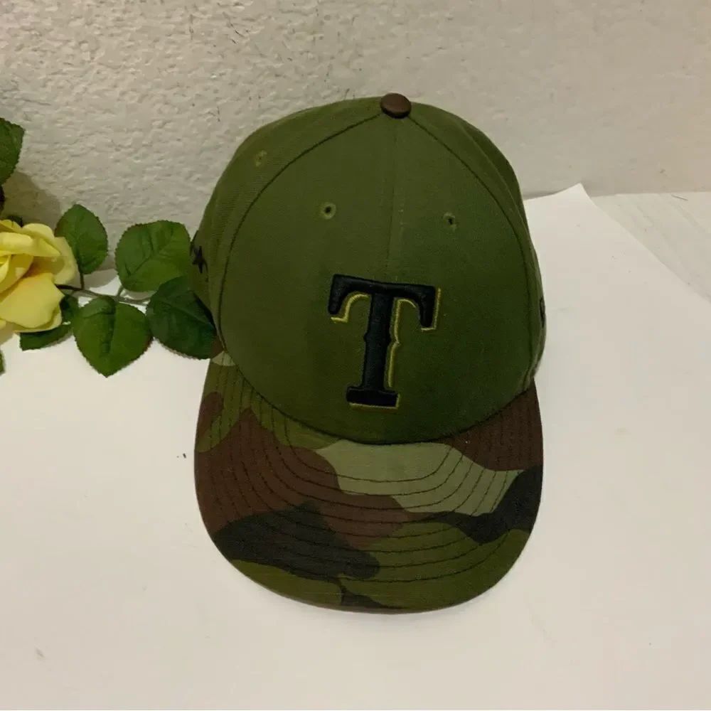 Texas rangers hat camo green